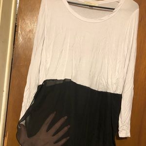 Nicki Minaj Black & White Sheer Long-sleeve Shirt